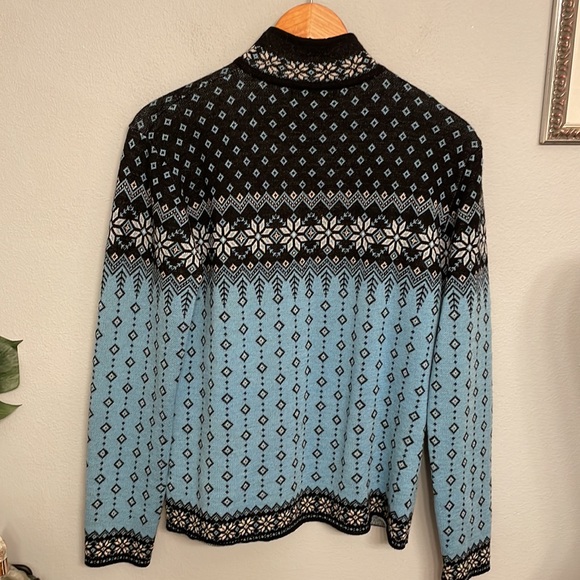 Neve Design 100% Wool Nordic Zip Cardigan Sweater Size XL - Picture 2 of 6